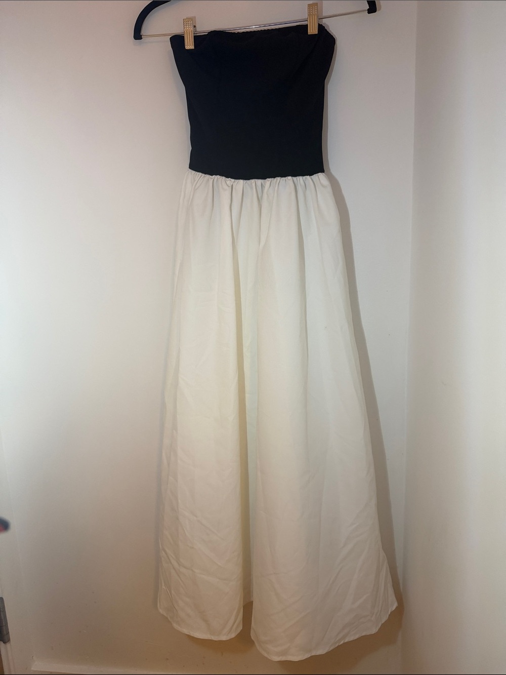 Strapless Black and White Dress